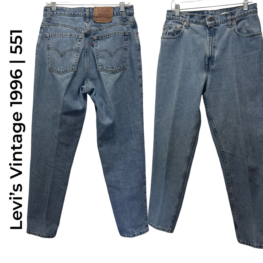 Vintage 1990’s Levi Jeans | Light Wash 551 Relaxed Fit Tapered Leg Size 12 Med